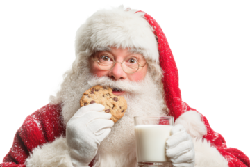 Santa's Favorite Holiday Refreshments Isolated on White Background