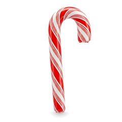 Obraz premium candy cane close up with glossy surface, high definition product shot, isolated on white background
