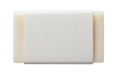 Handmade soap bar with blank paper label