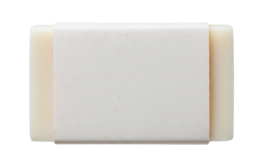 Handmade soap bar with blank paper label