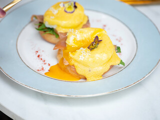Eggs Benedict on a plate