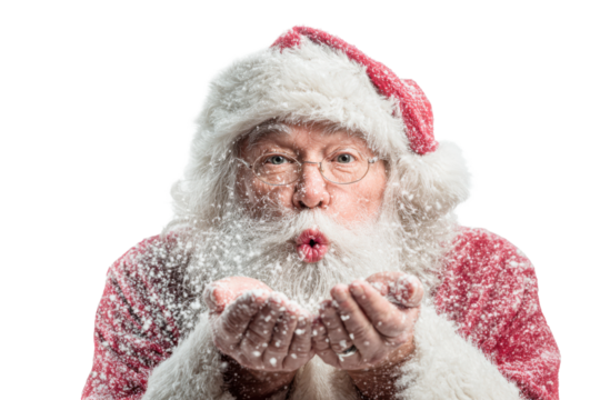 Santa Claus Spreading Holiday Snow