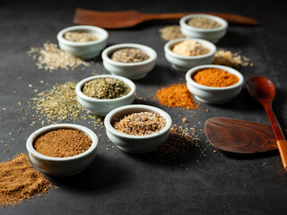 Various spices and food ingredients
