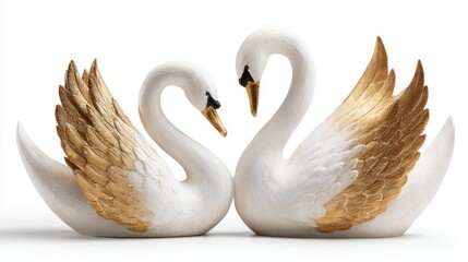 Two Elegant White Swans With