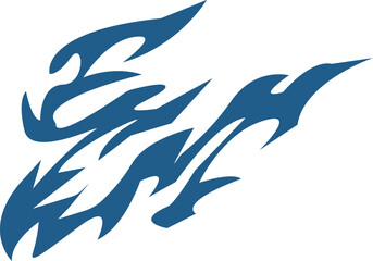 Naklejka premium Ember heart A Minimalist Tribal Tattoo Background with a Fierce, Flowing Flame Pattern and Clean Negative Space