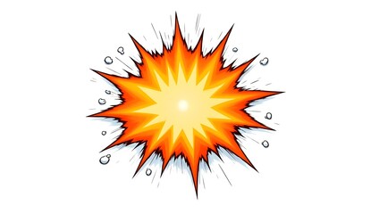 Naklejka premium Comic Book Boom Effect - Energetic Orange Explosion with Hand-Drawn Detailing