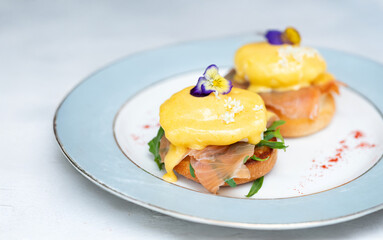 Eggs Benedict on a plate