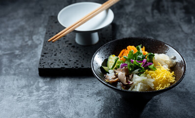 Bibimbap, Korean mixed rice with vegetable
