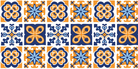 vector illustration vibrant Portuguese tiles