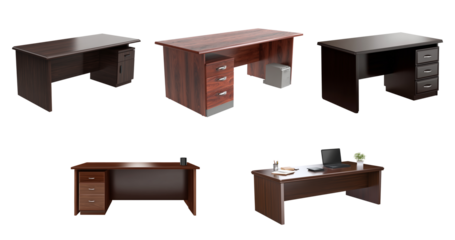 set of office furniture isolated.