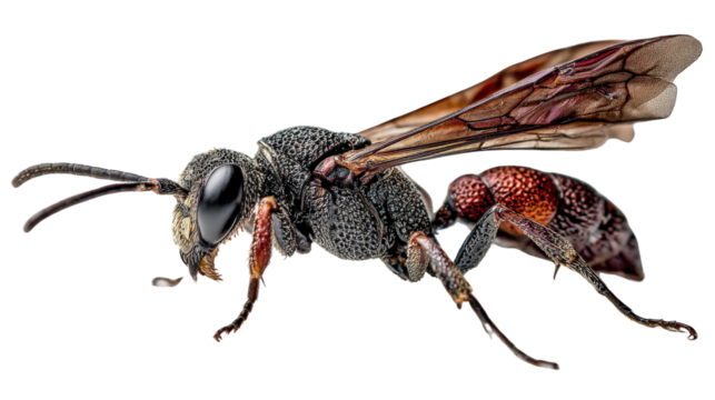 Macro Photography of Insects: Close-up macro photography of insects like bees, butterflies, and ants, isolated on a Transparent background, PNG file.