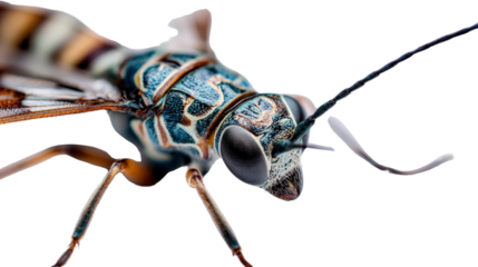 Macro Photography of Insects: Close-up macro photography of insects like butterflies, bees, and spiders, showcasing fine details, isolated on a Transparent background, PNG file.