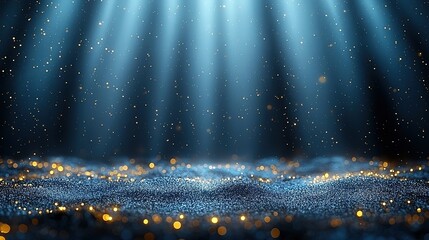 Beams & Blue Gold Sparkling Ground: Award Ceremony Stage