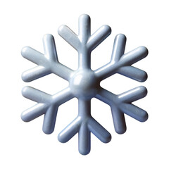 Fototapeta premium Stunning 3D snowflake icon captures winter's icy magic for holiday and seasonal designs isolated on png transparent background