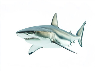 Portrait Of A Shark Isolated On A White Background