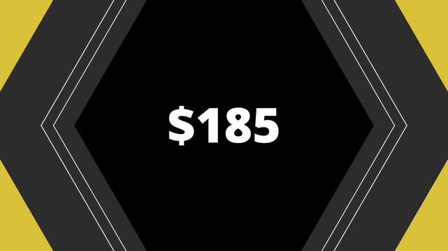 This graphic showcases a price tag of $185 emphasizing value in an engaging online marketplace.