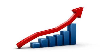 Growth chart showing positive business data and financial progress.