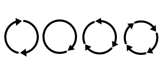 Circle arrow icon set  illustration, refresh, reload, set of circle arrows rotating.