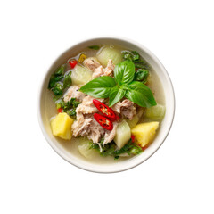 Delicious Chicken and Pineapple Soup in a White Bowl