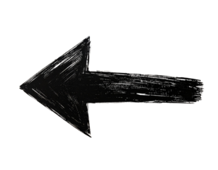 Hand-Drawn Sketch Style Black Arrow Pointing Left, Isolated