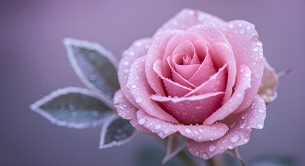 Un paisaje fant&aacute;stico de lindas flores de cristal rosa