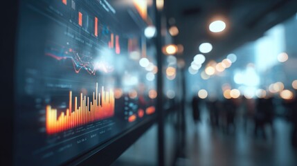 Close-up advertising presentation screen with glowing campaign visuals