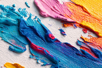 Vibrant paint strokes texture colorful palette knife artwork abstract art