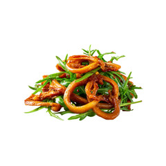 Delicious Crispy Fried Calamari Rings with Arugula Salad