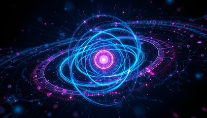 Holographic Subatomic Particle Visualization with Neon Trails