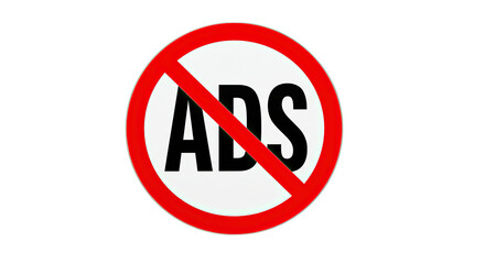 No advertising allowed sign with red circle and slash