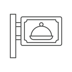 Restaurant Sign Board thinline icon , vector, pixel perfect, illustrator file 

