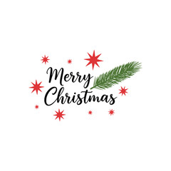 Merry christmas text on red background