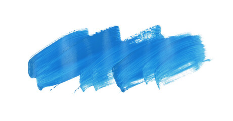 Blue watercolor paint brush stroke isolated on transparent background. art and watercolor painting concept.