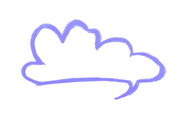 Hand drawn empty speech bubble shape color pencil on transparent background for design in your work business concept.