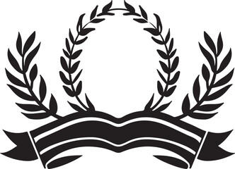 Obraz premium Elegant laurel wreath and ribbon award design
