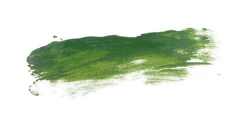 Green watercolor paint brush stroke isolated on transparent background. art and watercolor painting concept.