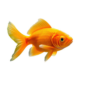 gold fish with transparent background PNG and JPEG image