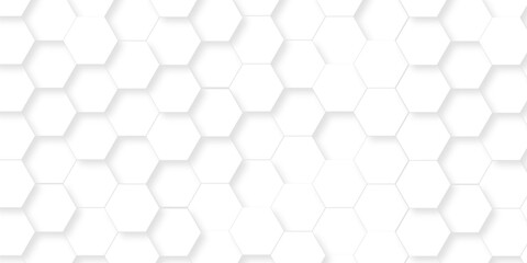 Fototapeta premium Minimal abstract White Hexagonal Background. Luxury White Pattern. Futuristic grid honeycomb mosaic white background. geometric mesh cell texture. modern futuristic wallpaper. 