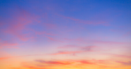 Morning cloud and sky background texture,colorful clouds and sky,Dusk, Sunset Sky Clouds in the Evening with colorful Orange, Yellow, Pink and red sunlight and Dramatic storm clouds on Twilight sky.