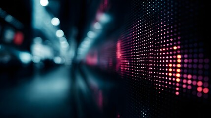 Vibrant digital market tickers on a high  screen