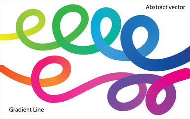 Background Abstract Patterns with Color Gradient. Vector Wave Graphic with 3D Dynamic Lines.  Rainbow Gradient Ribbon Backgrounds.