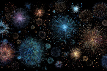Colorful fireworks exploding in the night sky a vibrant display of light and color