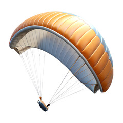 Orange and Gray Paraglider Canopy in Flight