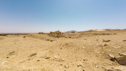 Arid Desert Landscape with Rocky Terrain