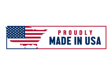 Proudly made in usa label seal emblem featuring american flag and patriotic text transparent background © R.TREANDS