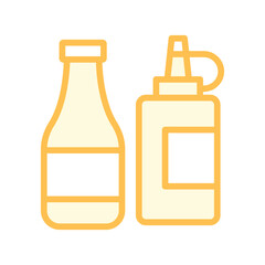 Ketchup Bottle duotone line icon , vector, pixel perfect, illustrator file 
