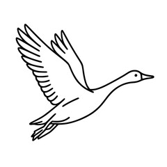Obraz premium Flying Goose Line Icon Illustration