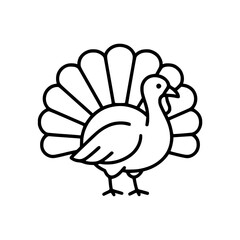 Fototapeta premium Outlined Turkey Line Icon Illustration