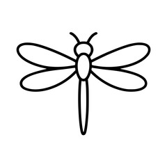 Dragonfly Line Icon Vector Illustration