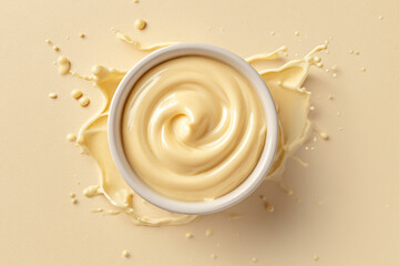 Creamy swirls in a bowl splash of deliciousness